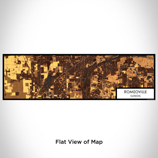 Flat View of Map Custom Romeoville Illinois Map Enamel Mug in Ember