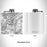 Rendered View of Romeoville Illinois Map Engraving on 6oz Stainless Steel Flask in White