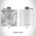 Rendered View of Romeoville Illinois Map Engraving on 6oz Stainless Steel Flask in White