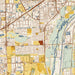 Romeoville Illinois Map Print in Woodblock Style Zoomed In Close Up Showing Details