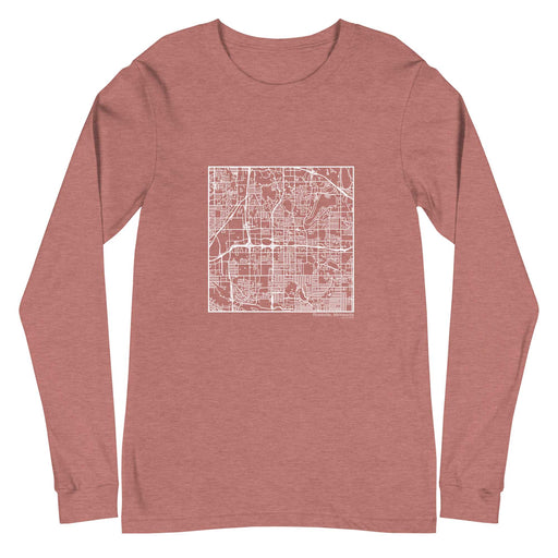 Roseville Minnesota  Map Unisex Long-Sleeve T-shirt with City inscription in Heather Mauve