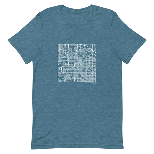 Roseville Minnesota  Map Unisex T-Shirt with City inscription in Heather Teal