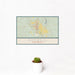 12x18 Roswell New Mexico Map Print Landscape Orientation in Woodblock Style With Small Cactus Plant in White Planter