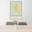 24x36 Roswell New Mexico Map Print Portrait Orientation in Woodblock Style Behind 2 Chairs Table and Potted Plant