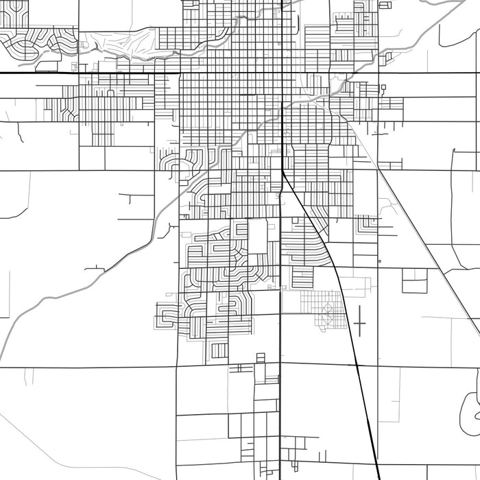 Roswell New Mexico Map Print in Classic Style Zoomed In Close Up Showing Details