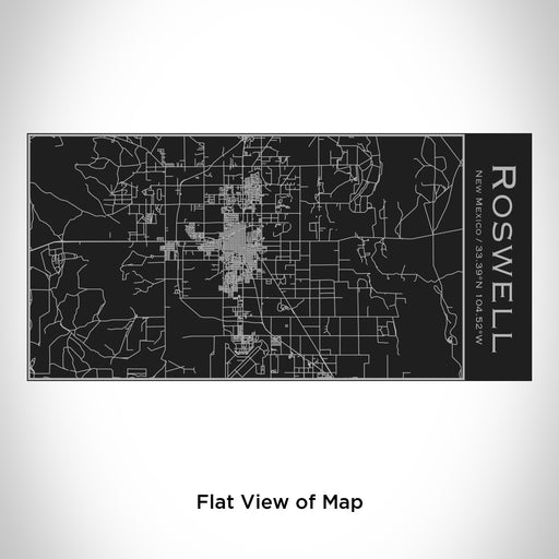 Rendered View of Roswell New Mexico Map Engraving on 17oz Stainless Steel Insulated Cola Bottle in Black