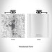 Rendered View of Roswell New Mexico Map Engraving on 6oz Stainless Steel Flask in White