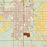 Roswell New Mexico Map Print in Woodblock Style Zoomed In Close Up Showing Details