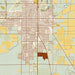 Roswell New Mexico Map Print in Woodblock Style Zoomed In Close Up Showing Details