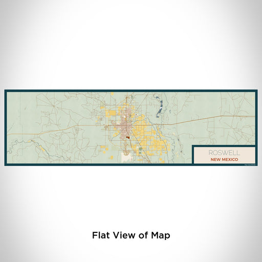 Flat View of Map Custom Roswell New Mexico Map Enamel Mug in Woodblock