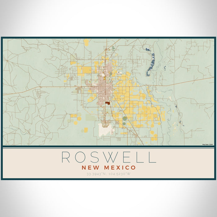 Rodwell Map Roswell - New Mexico Map Print in Woodblock β JACE Maps