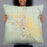 Person holding 22x22 Custom Roswell New Mexico Map Throw Pillow in Woodblock