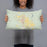 Person holding 20x12 Custom Roswell New Mexico Map Throw Pillow in Woodblock