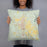Person holding 18x18 Custom Roswell New Mexico Map Throw Pillow in Woodblock