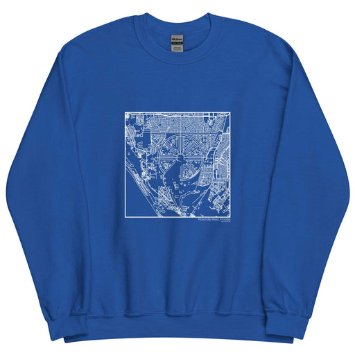 Rotonda West Florida  Map Unisex Crewneck Sweater with City inscription in Royal Blue