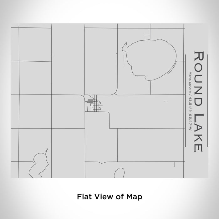 Rendered View of Round Lake Minnesota Map Engraving on 20oz Stainless Steel Insulated Bottle with Bamboo Top