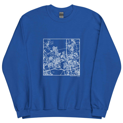 Round Rock Texas  Map Unisex Crewneck Sweater with City inscription in Royal Blue