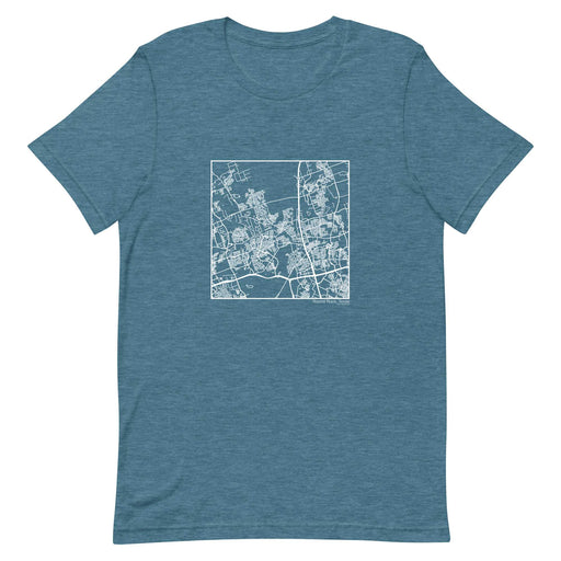 Round Rock Texas  Map Unisex T-Shirt with City inscription in Heather Teal