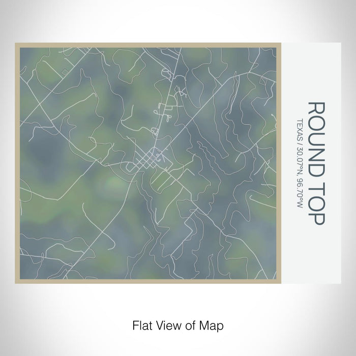 Rendered View of Round Top Texas Map on 20oz Stainless Steel Insulated Bottle with Bamboo Top with printed afternoon style map