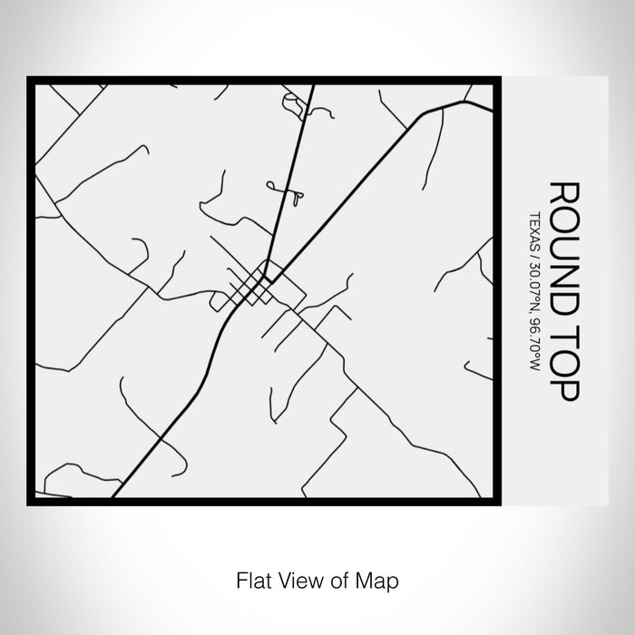 Rendered View of Round Top Texas Map on 20oz Stainless Steel Insulated Bottle with Bamboo Top in Matte White with printed Tactile Lines Map in Black