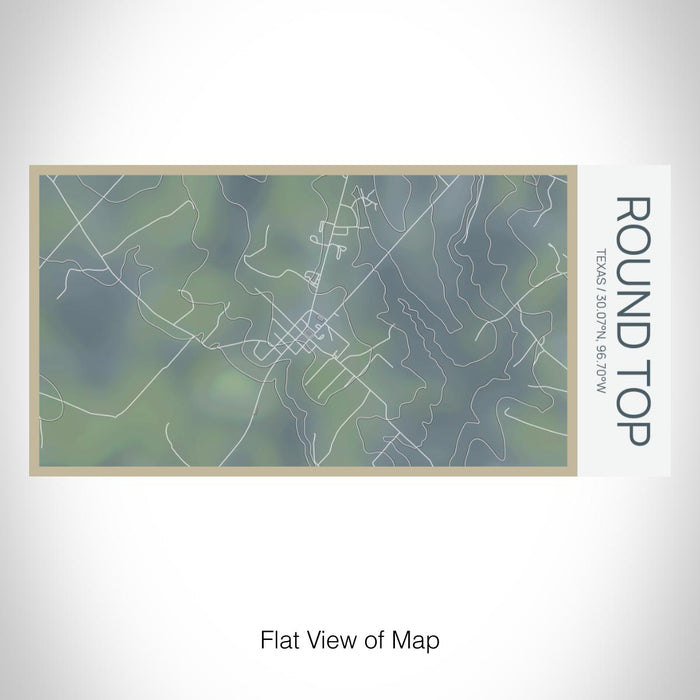 Rendered View of Round Top Texas Map on 17oz Stainless Steel Insulated Bottle with printed afternoon style map