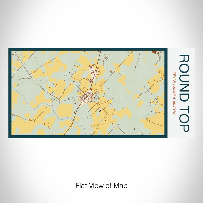 Rendered View of Round Top Texas Map on 17oz Stainless Steel Insulated Bottle with printed woodblock style map