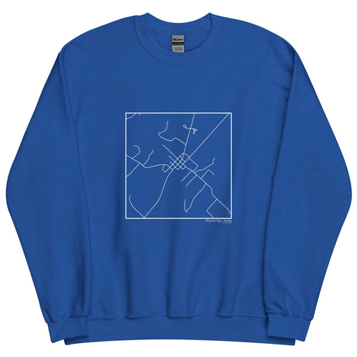 Round Top Texas  Map Unisex Crewneck Sweater with City inscription in Royal Blue