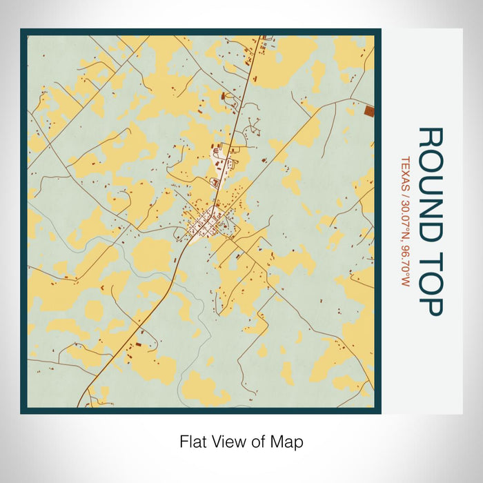 Rendered View of Round Top Texas Map on 17oz Stainless Steel Insulated Tumbler in Woodblock Map Style
