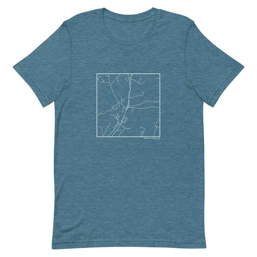Roxbury New York  Map Unisex T-Shirt with City inscription in Heather Teal