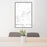 24x36 Royse City Texas Map Print Portrait Orientation in Classic Style Behind 2 Chairs Table and Potted Plant