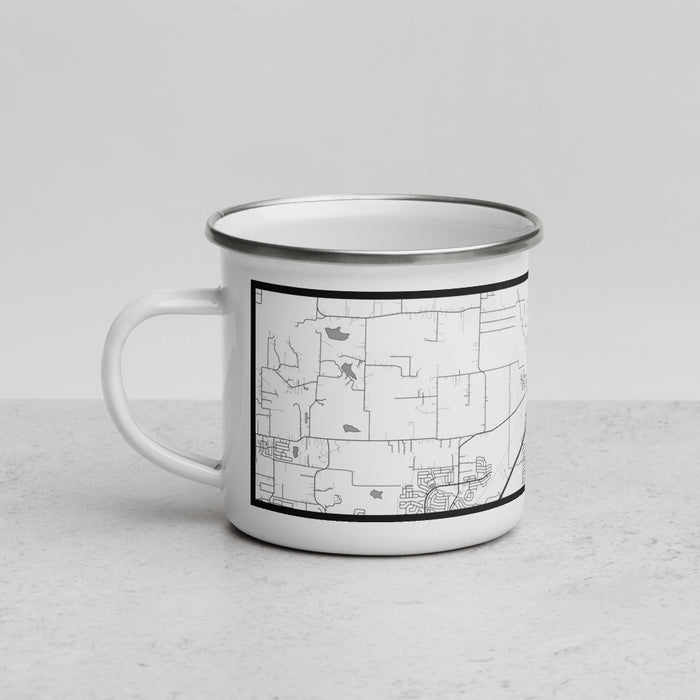 Left View Custom Royse City Texas Map Enamel Mug in Classic