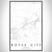 Royse City Texas Map Print Portrait Orientation in Classic Style With Shaded Background