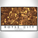 Royse City Texas Map Print Landscape Orientation in Ember Style With Shaded Background