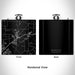 Rendered View of Royse City Texas Map Engraving on 6oz Stainless Steel Flask in Black