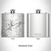 Rendered View of Royse City Texas Map Engraving on 6oz Stainless Steel Flask