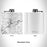 Rendered View of Royse City Texas Map Engraving on 6oz Stainless Steel Flask in White