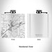 Rendered View of Royse City Texas Map Engraving on 6oz Stainless Steel Flask in White