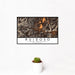 12x18 Ruidoso New Mexico Map Print Landscape Orientation in Ember Style With Small Cactus Plant in White Planter