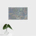 16x24 Ruidoso New Mexico Map Print Landscape Orientation in Afternoon Style With Tropical Plant Leaves in Water