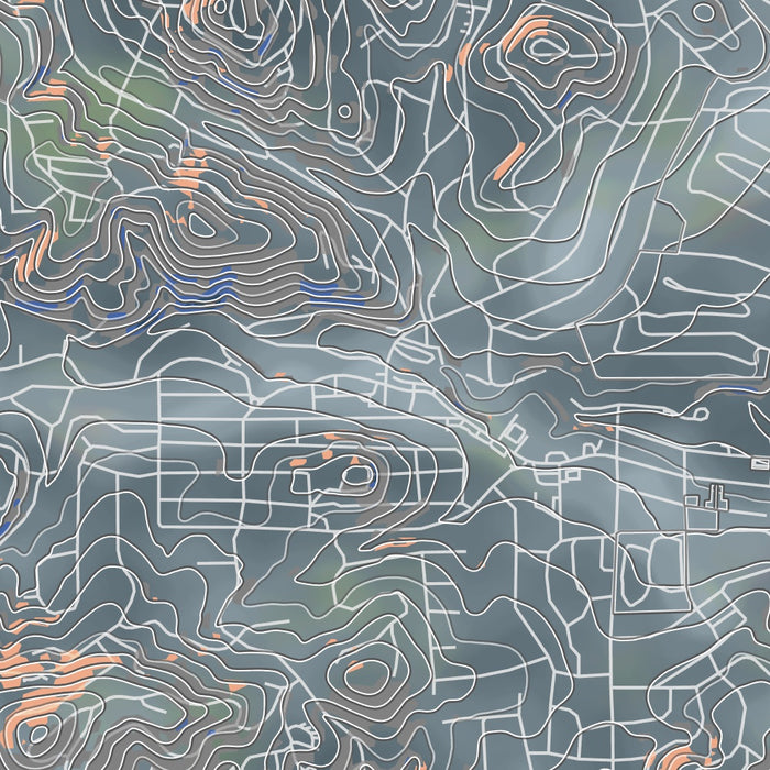 Ruidoso New Mexico Map Print in Afternoon Style Zoomed In Close Up Showing Details