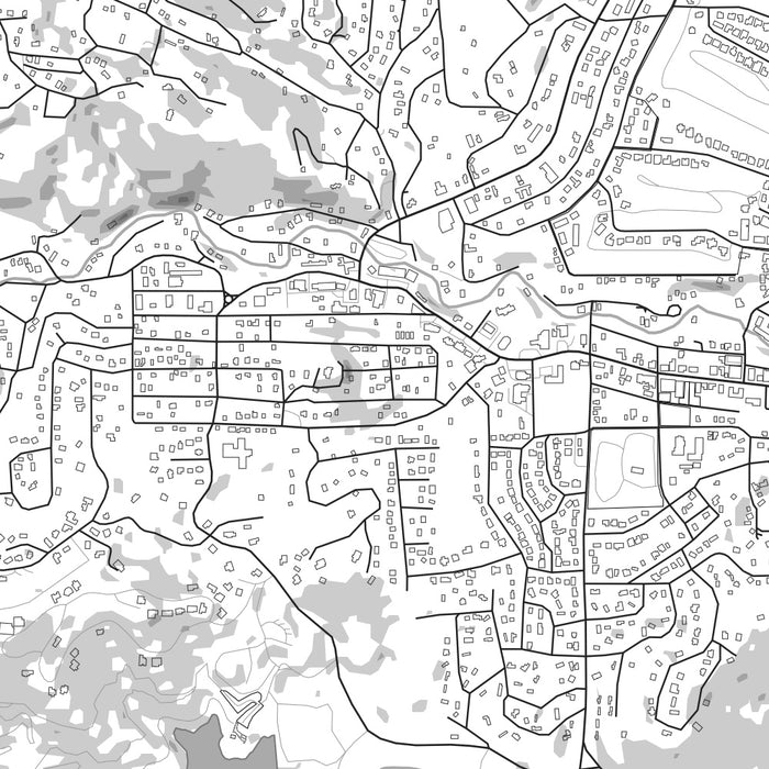Ruidoso New Mexico Map Print in Classic Style Zoomed In Close Up Showing Details