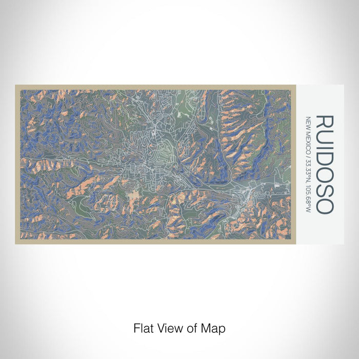 Rendered View of Ruidoso New Mexico Map on 17oz Stainless Steel Insulated Bottle with printed afternoon style map