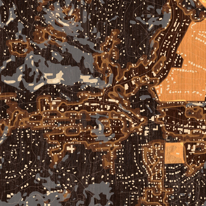 Ruidoso New Mexico Map Print in Ember Style Zoomed In Close Up Showing Details