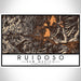 Ruidoso New Mexico Map Print Landscape Orientation in Ember Style With Shaded Background