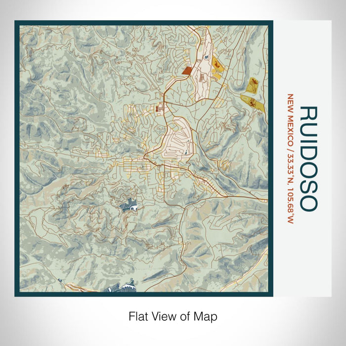 Rendered View of Ruidoso New Mexico Map on 17oz Stainless Steel Insulated Tumbler in Woodblock Map Style
