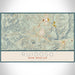 Ruidoso New Mexico Map Print Landscape Orientation in Woodblock Style With Shaded Background