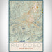 Ruidoso New Mexico Map Print Portrait Orientation in Woodblock Style With Shaded Background