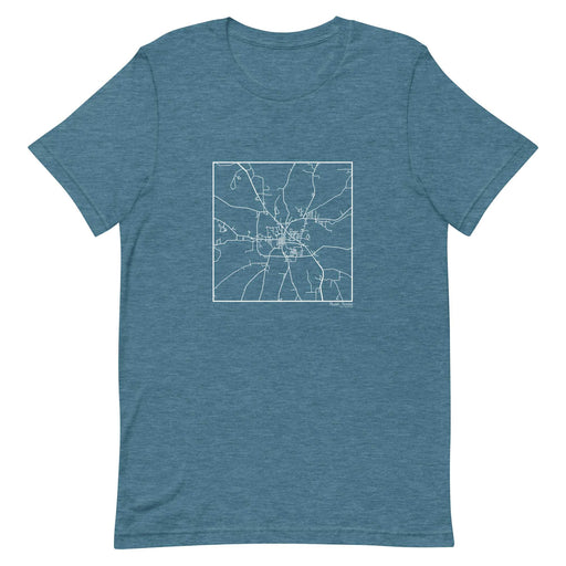 Rusk Texas  Map Unisex T-Shirt with City inscription in Heather Teal