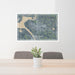 24x36 Russellville Arkansas Map Print Lanscape Orientation in Afternoon Style Behind 2 Chairs Table and Potted Plant