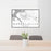 24x36 Russellville Arkansas Map Print Lanscape Orientation in Classic Style Behind 2 Chairs Table and Potted Plant